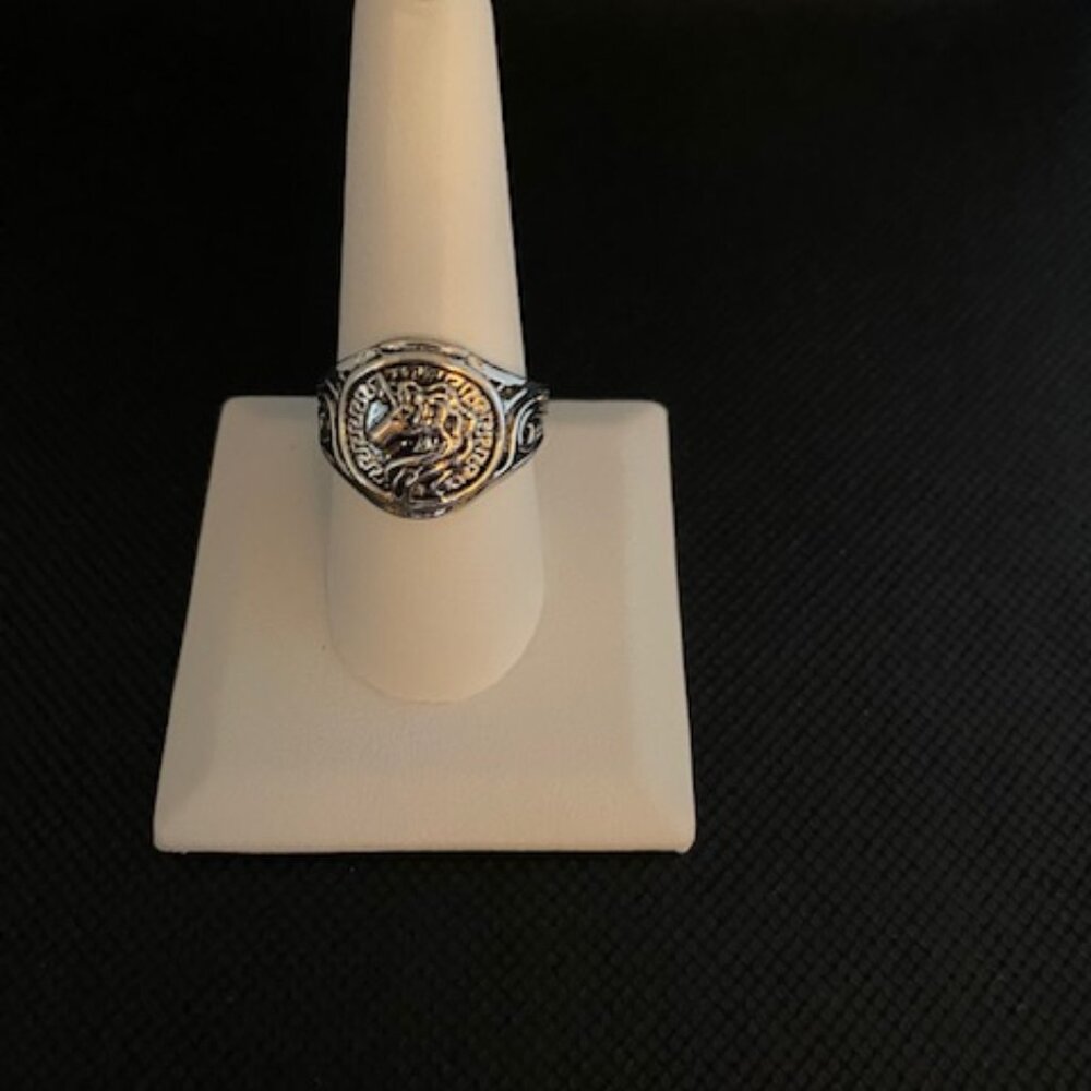 Size 9 Silver Ring with an Unicorn